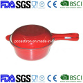 18cm Cast Iron Saucepan / BSCI LFGB FDA Approved, with Handle Enamel Double Use